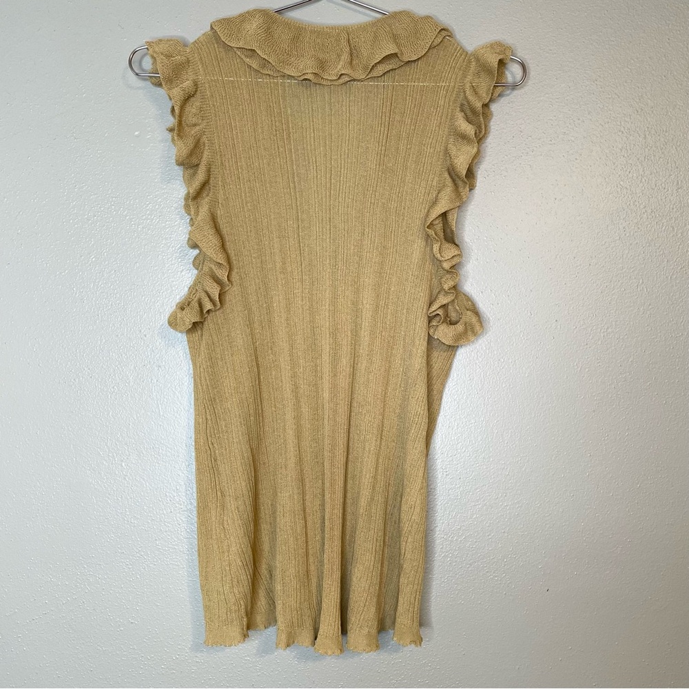 Zara Ruffle Knit Gold Tank - Picture 2 of 4